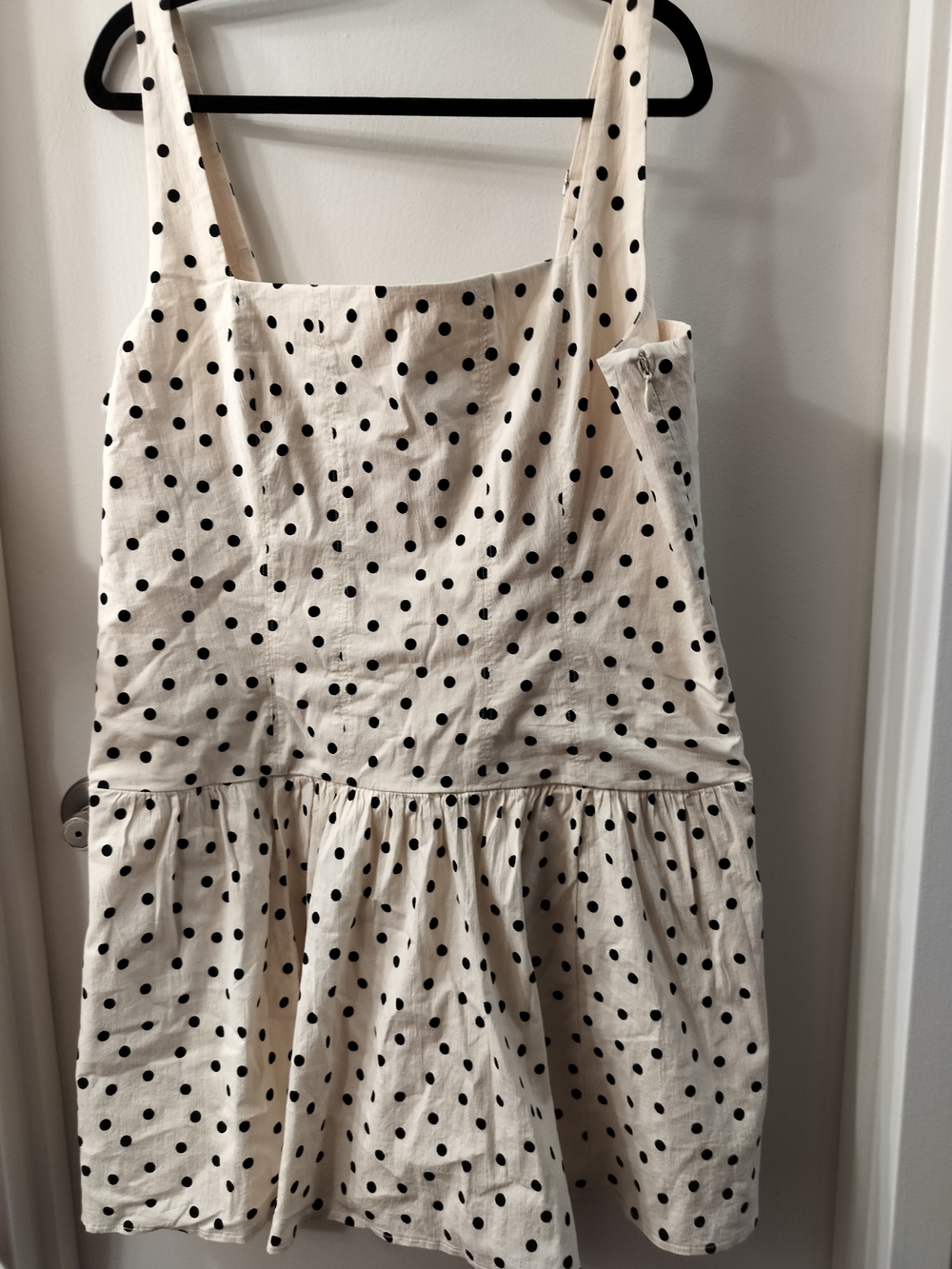 Abercrombie & Fitch Cream Dress with Black Dot Detail